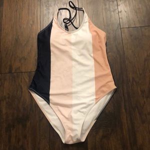 Cupshe Striped Color Block One Piece Swimsuit
